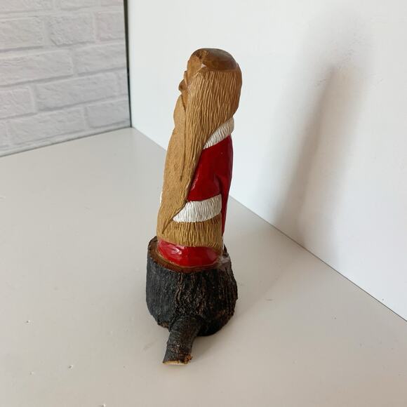 Santa Gnome Elf 2 Man Wood Hand Carved Figure W Dawydenko Minnesota Folk Art - Picture 5 of 9